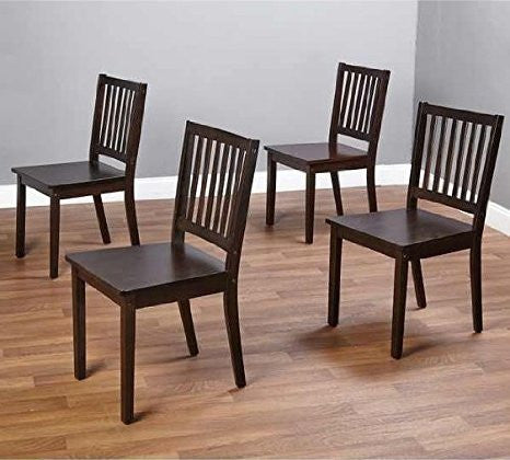 Espresso Wooden Dining Chairs (Set of 4)